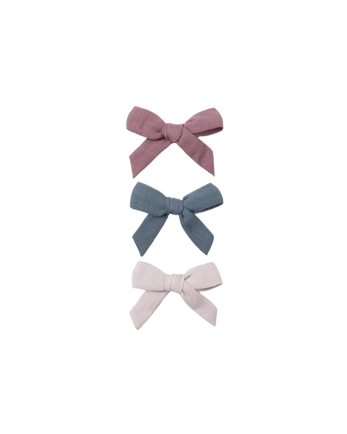 Bow w Clip Set of 3 || Mulberry/Ocean/Lilac