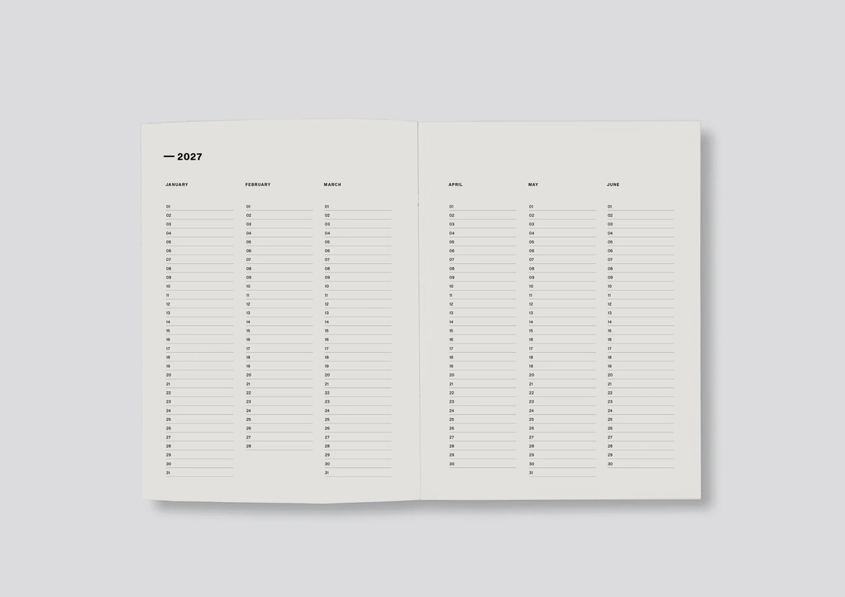 Lettuce Daily Diary 2027 || Minimal Typographic