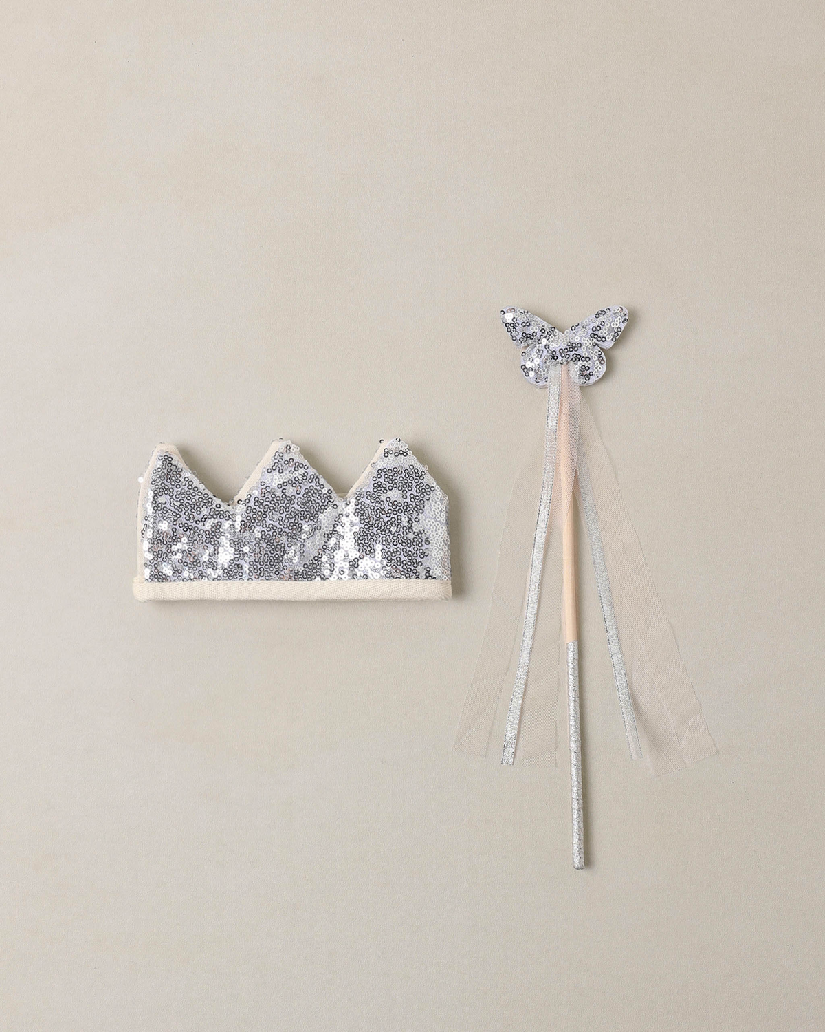 Crown + Wand Silver Sequin