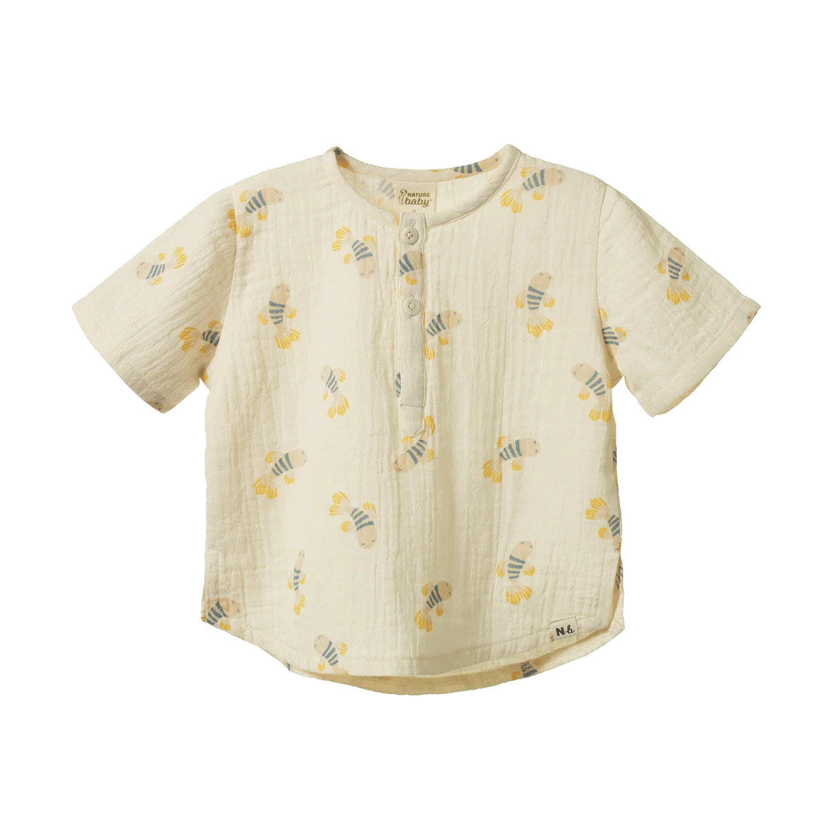 Short Sleeve Caravan Shirt Muslin || Fish Fable Print