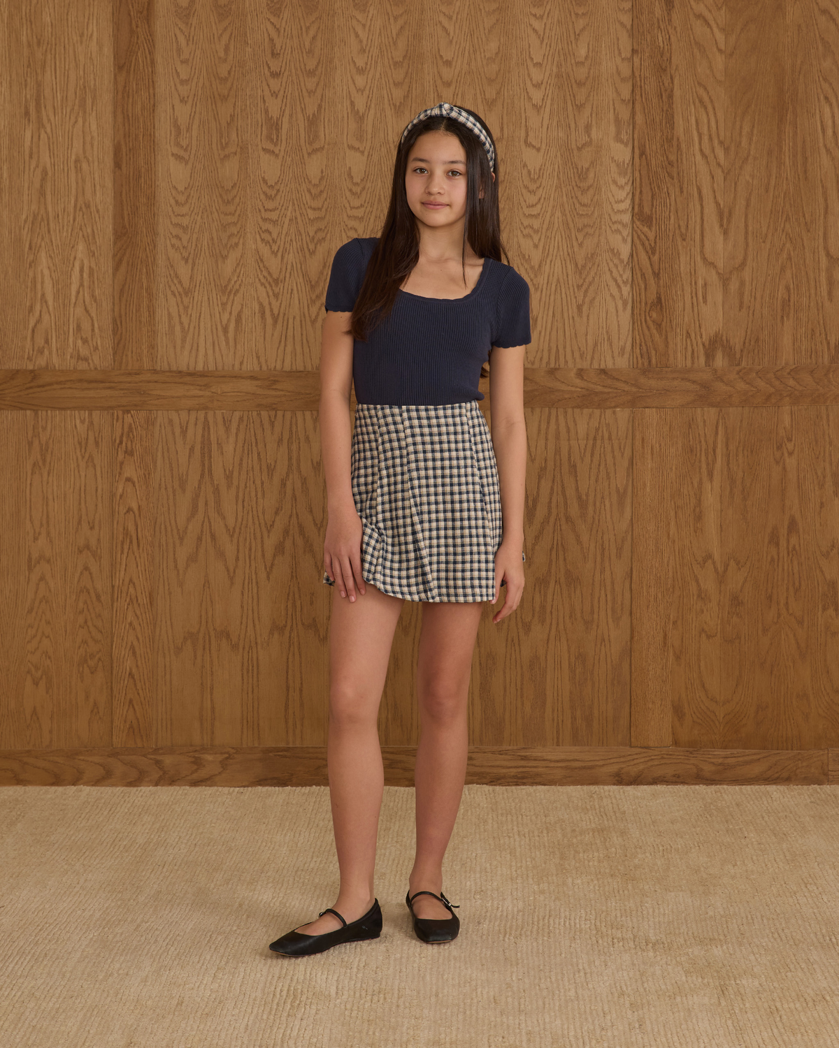 Scallop Tee Teen || Navy