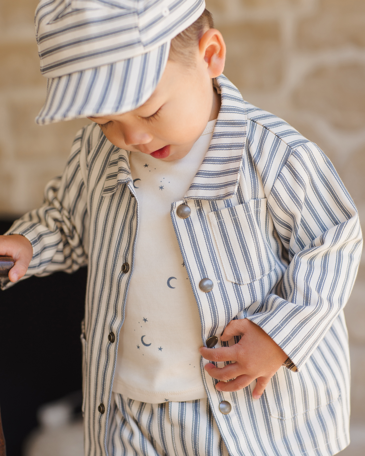 Baby Cap || Ocean Pinstripe