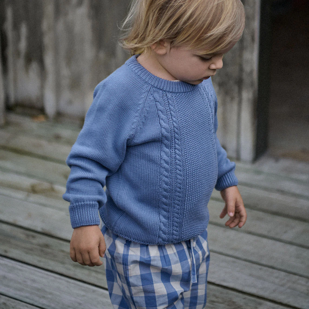 Billy Jumper || Dusky Blue Cable Knit