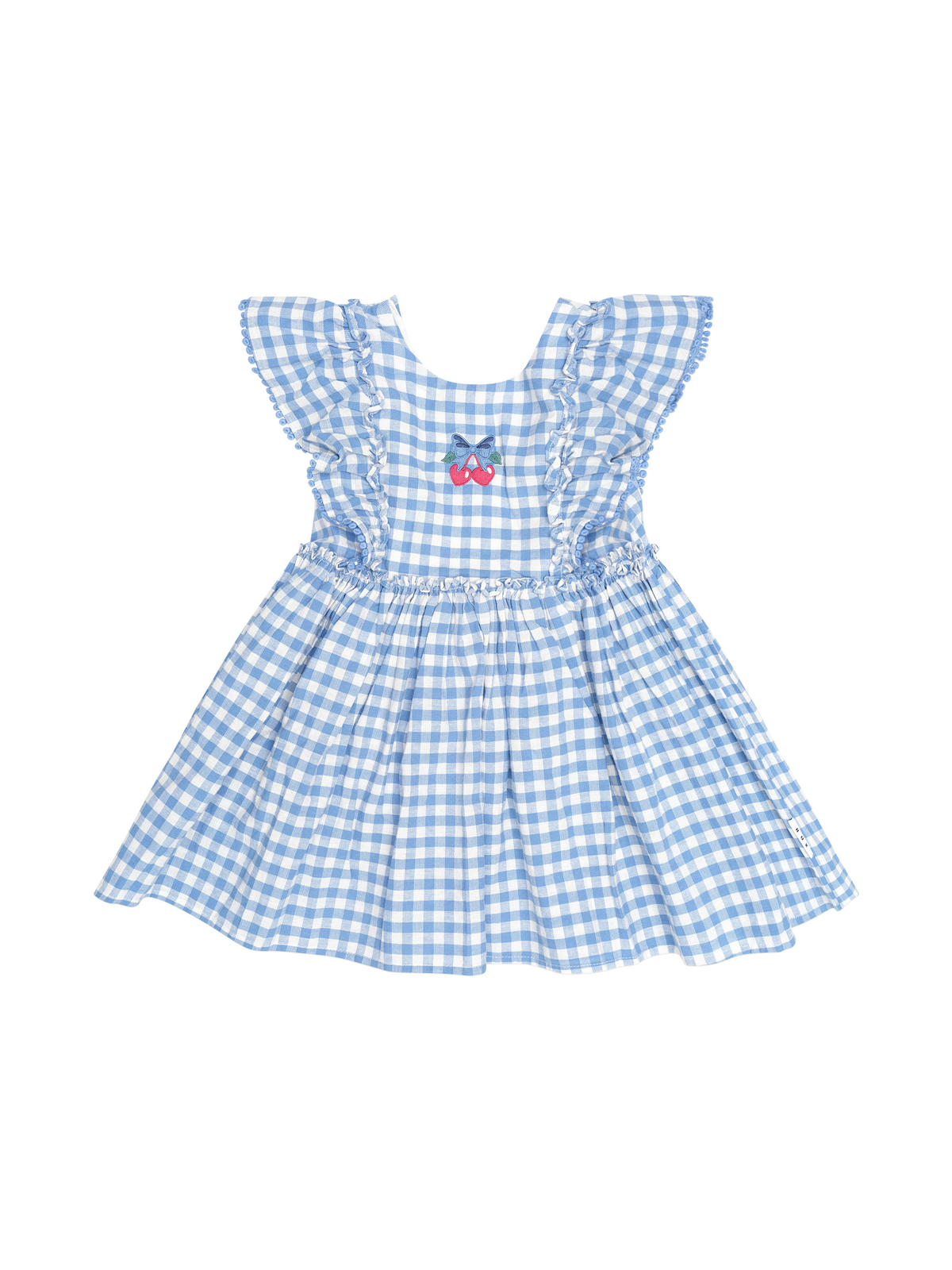 Dusty Blue Gingham Bow Dress