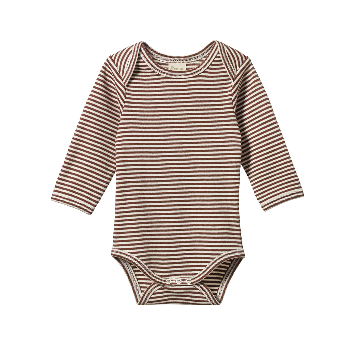 Long Sleeve Bodysuit || Pinecone Stripe