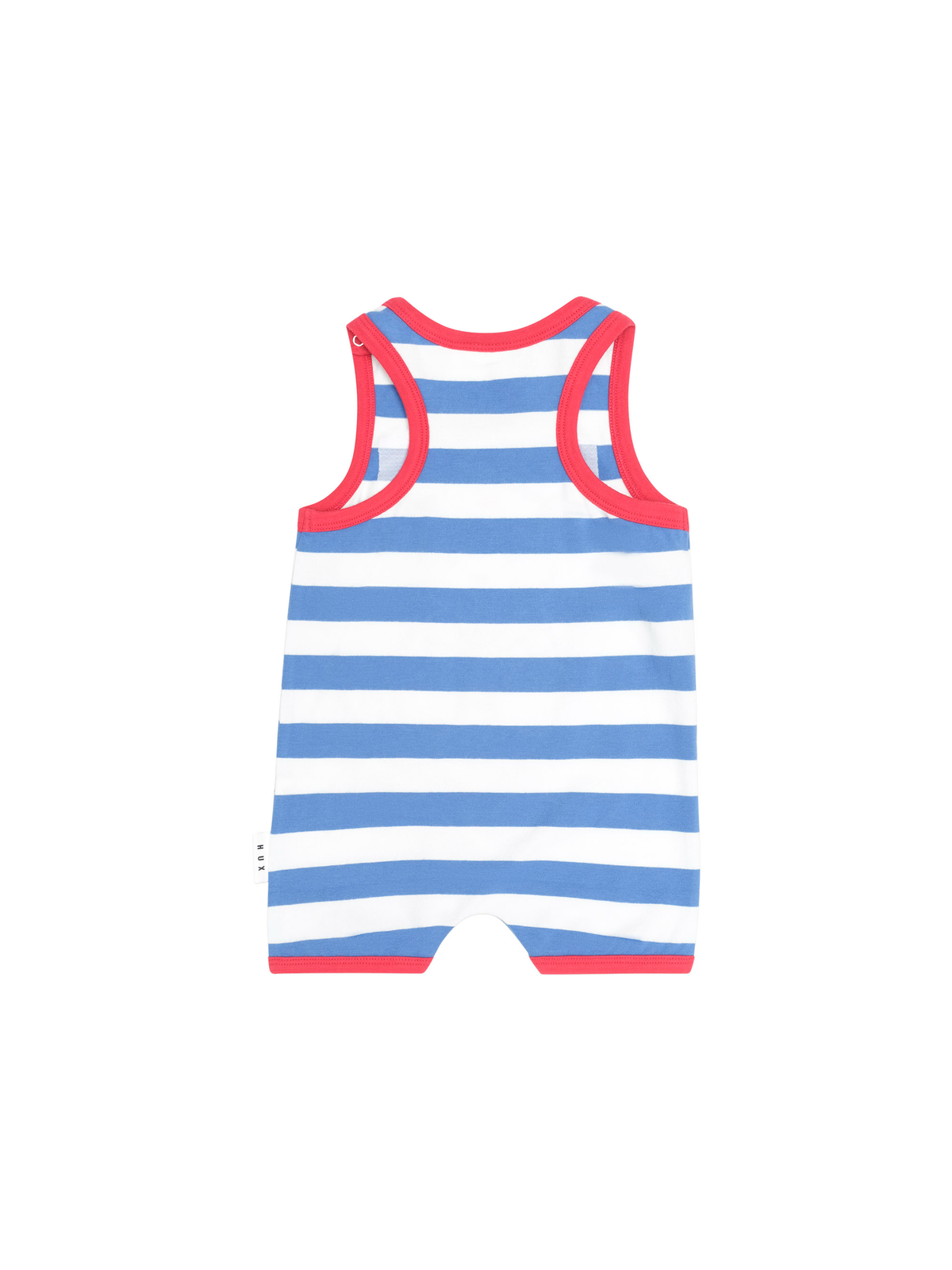 Nautical Stripe Hux Short Sleeve Romper || Nautical/Almond Stripe