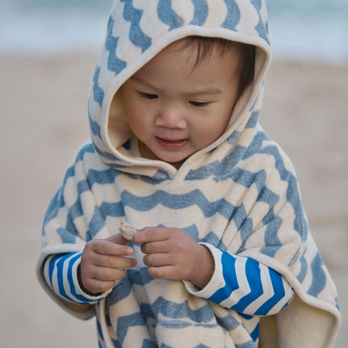Poncho Towel || Waves Print