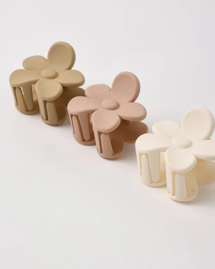 Flower Clip Set || Butterscotch, Blush & Ivory