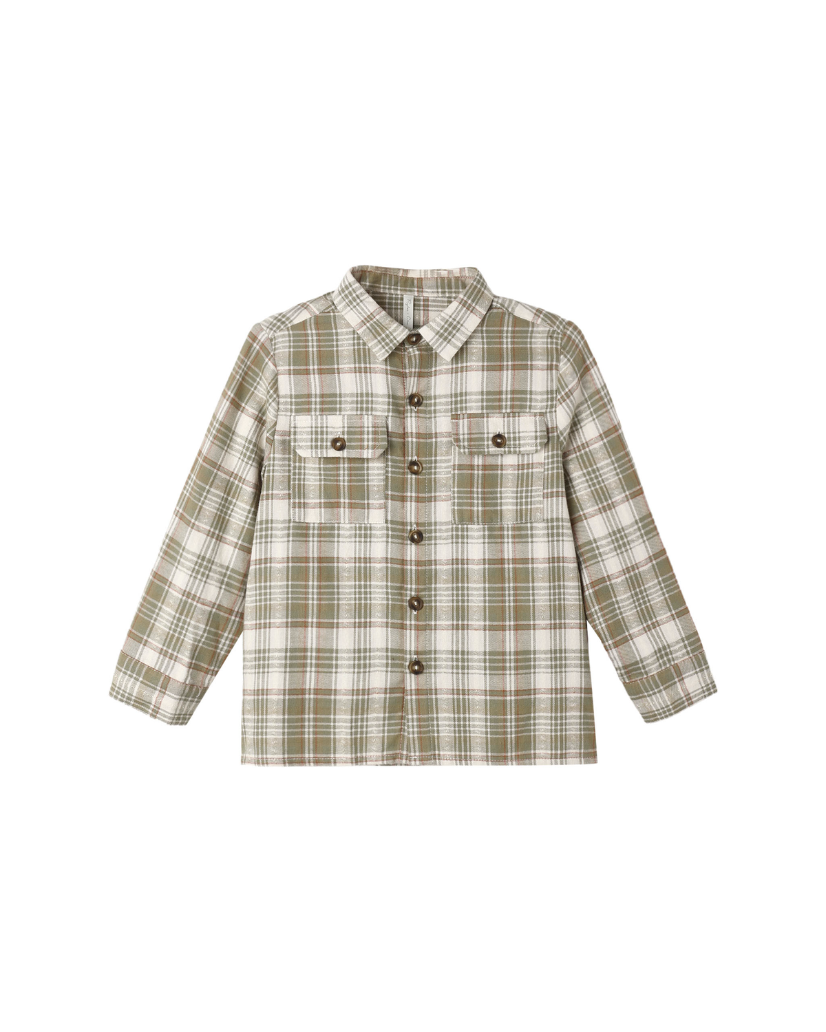 Pocketed Corduroy Shirt || Olive Dobby Plaid