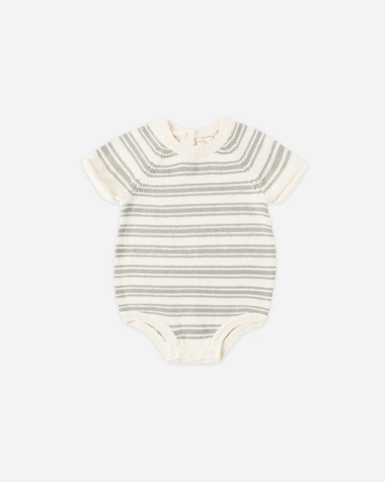Rowan Romper || Sage Stipe
