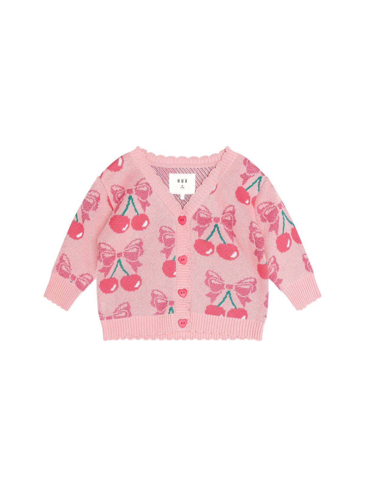Cherry Bow Cardi || Vintage Pink