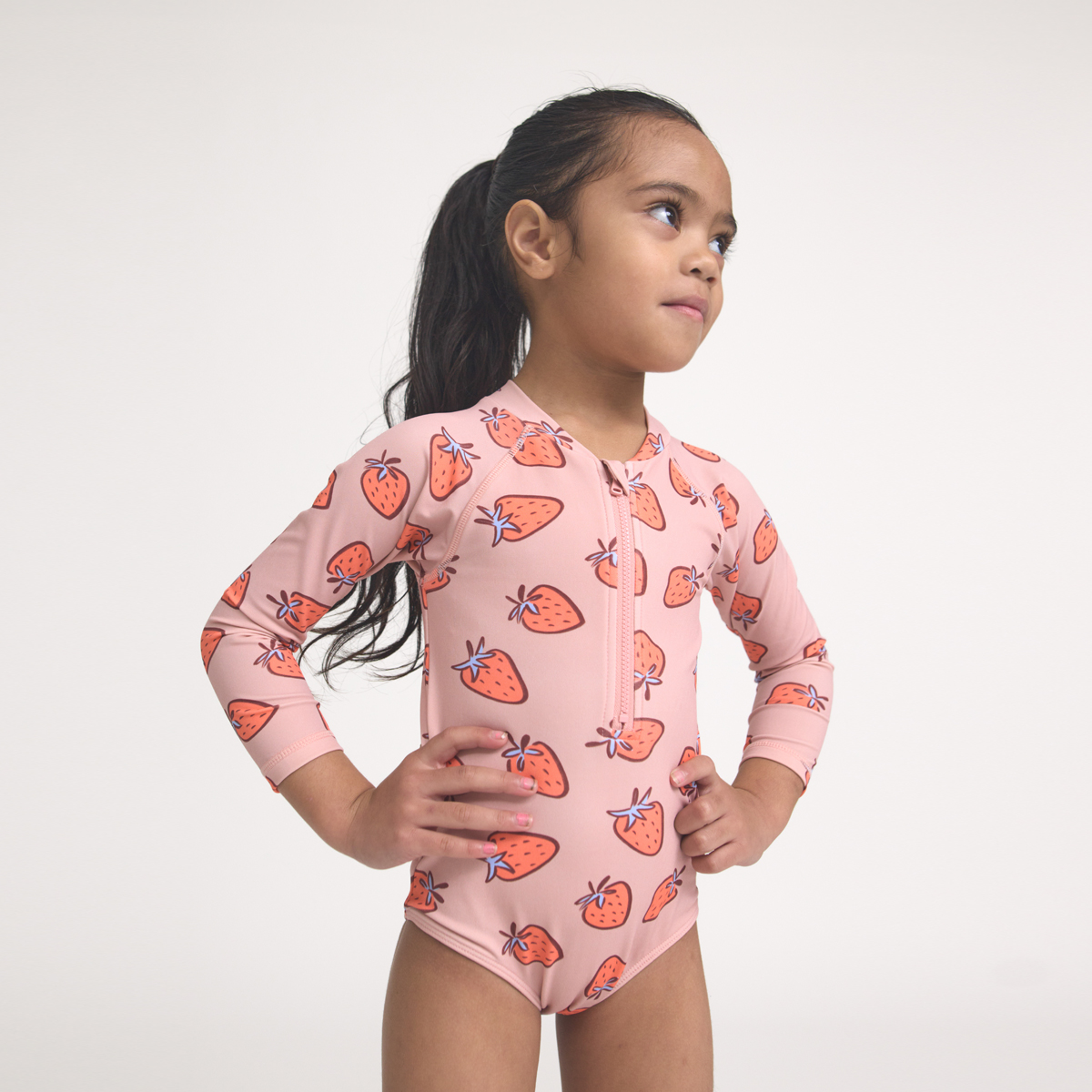 Long Sleeve Swimsuit || Strawberry Splash