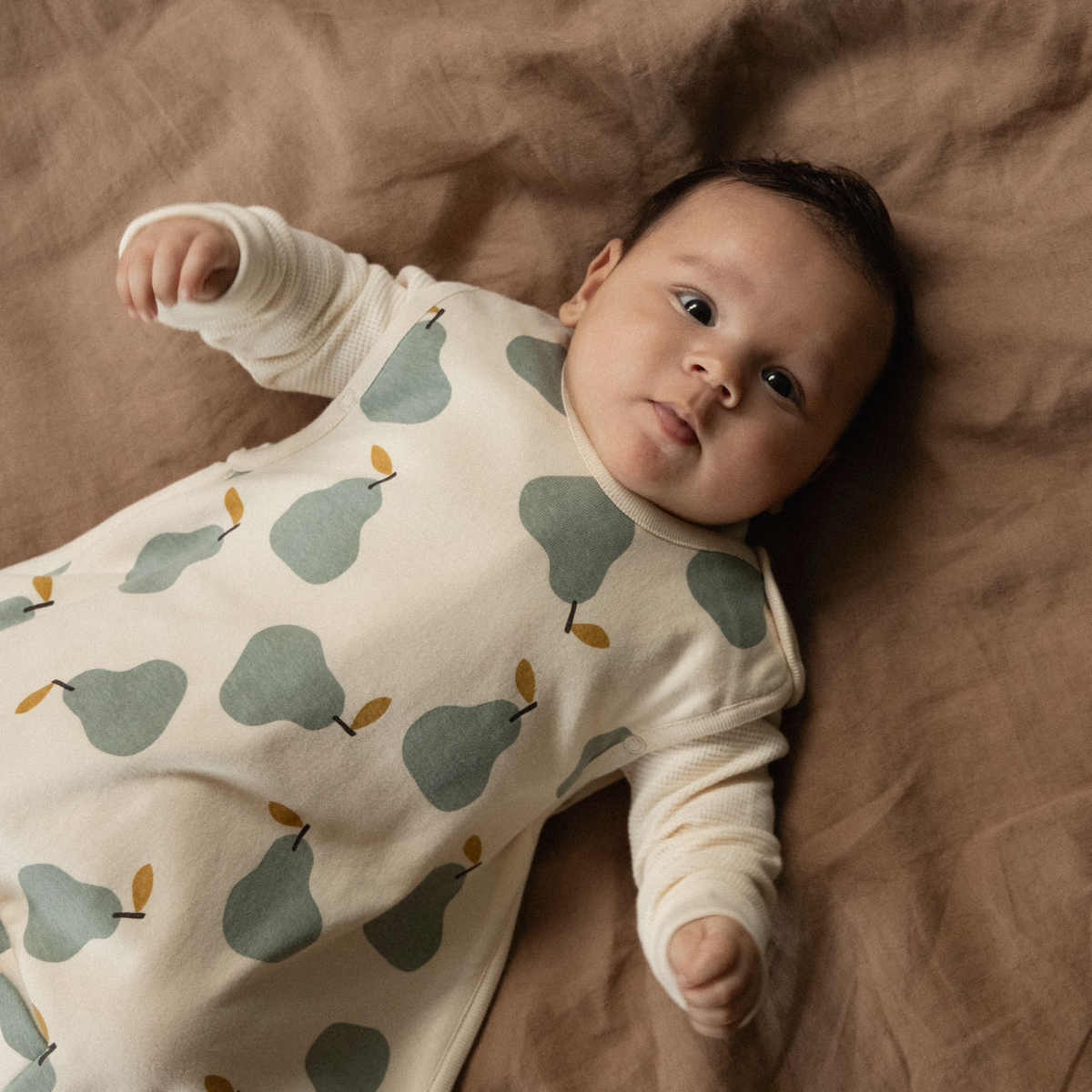 Organic Cotton and Merino Sleeping Bag || Pear Print