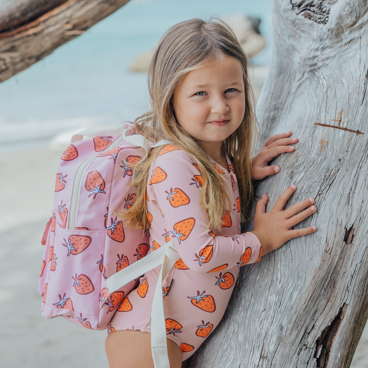 Long Sleeve Swimsuit || Strawberry Splash
