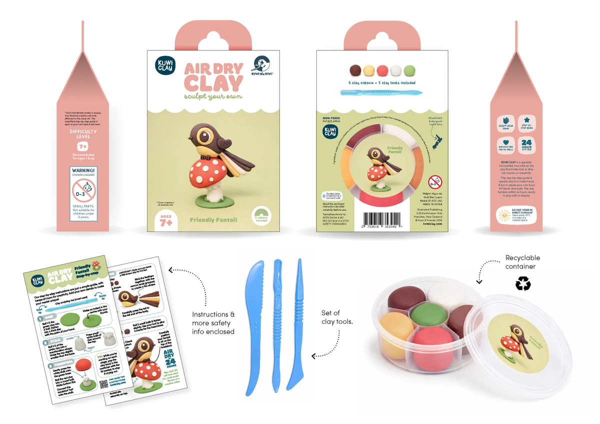 Kuwi Air Dry Clay || Friendly Fantail