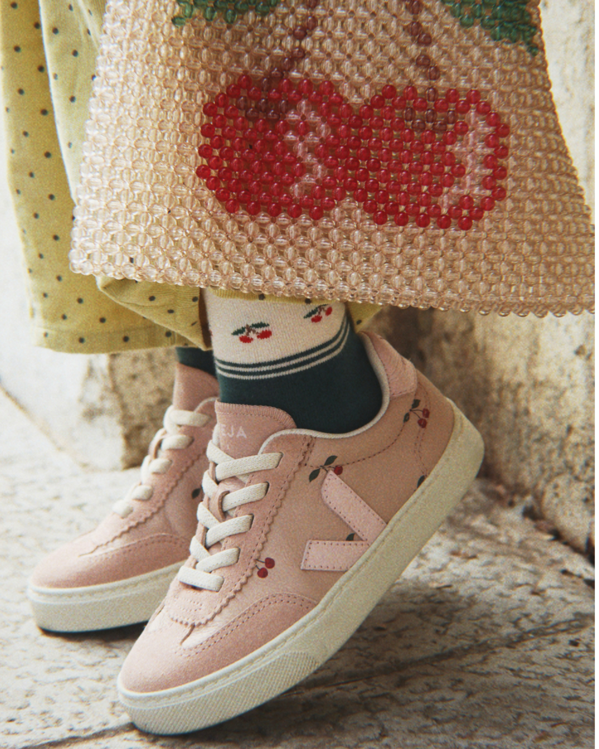 VEJA x Konges Sløjd Small Volley Sneaker || Cherry Petale