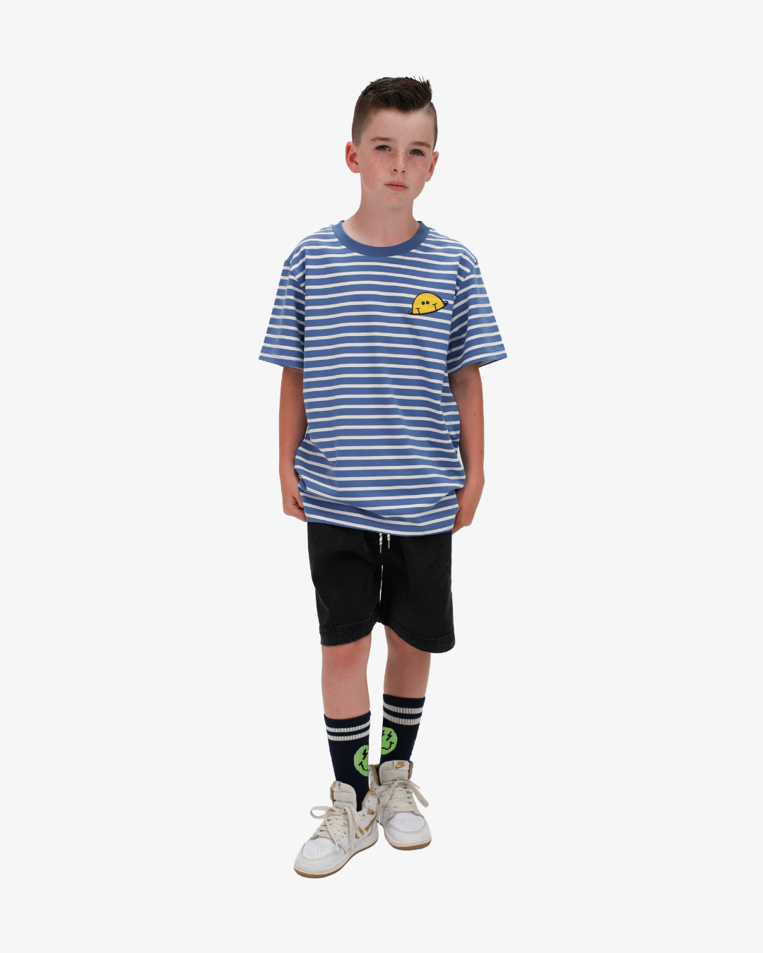 Blue Stripe Smile Tee