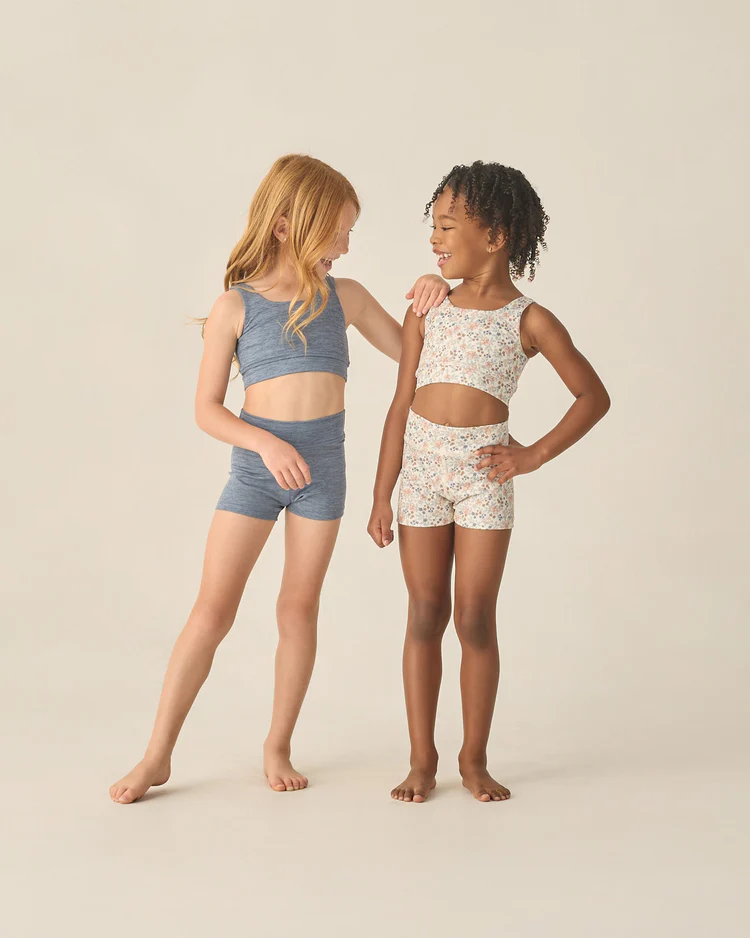 Swift Sports Bra || Heathered Marine