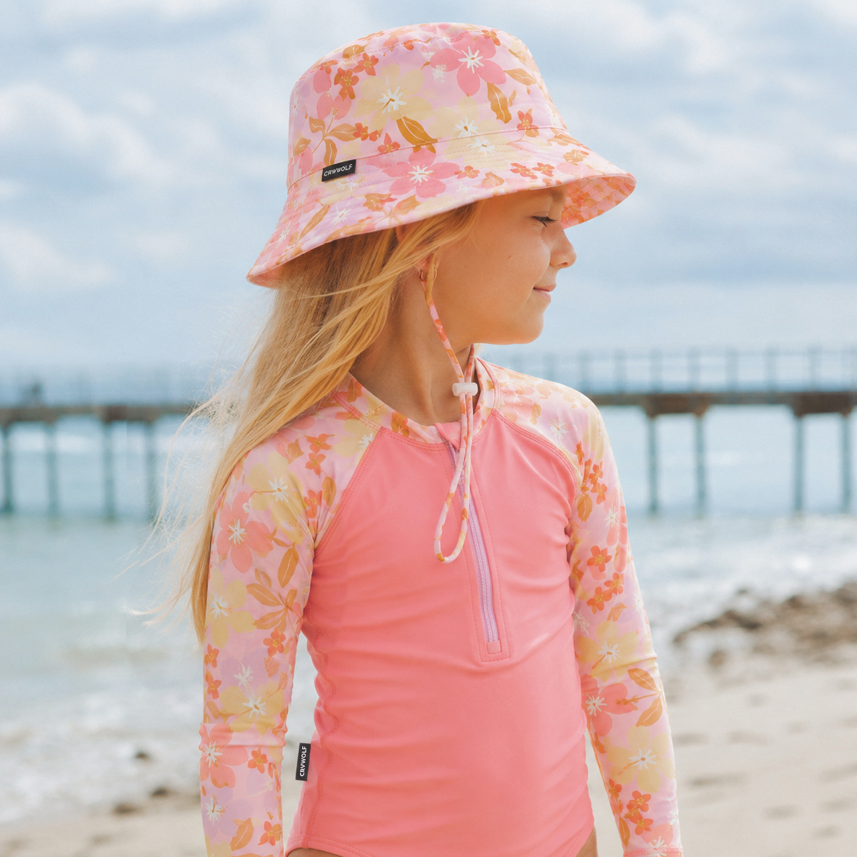 Swim Bucket Hat || Hibiscus Daze