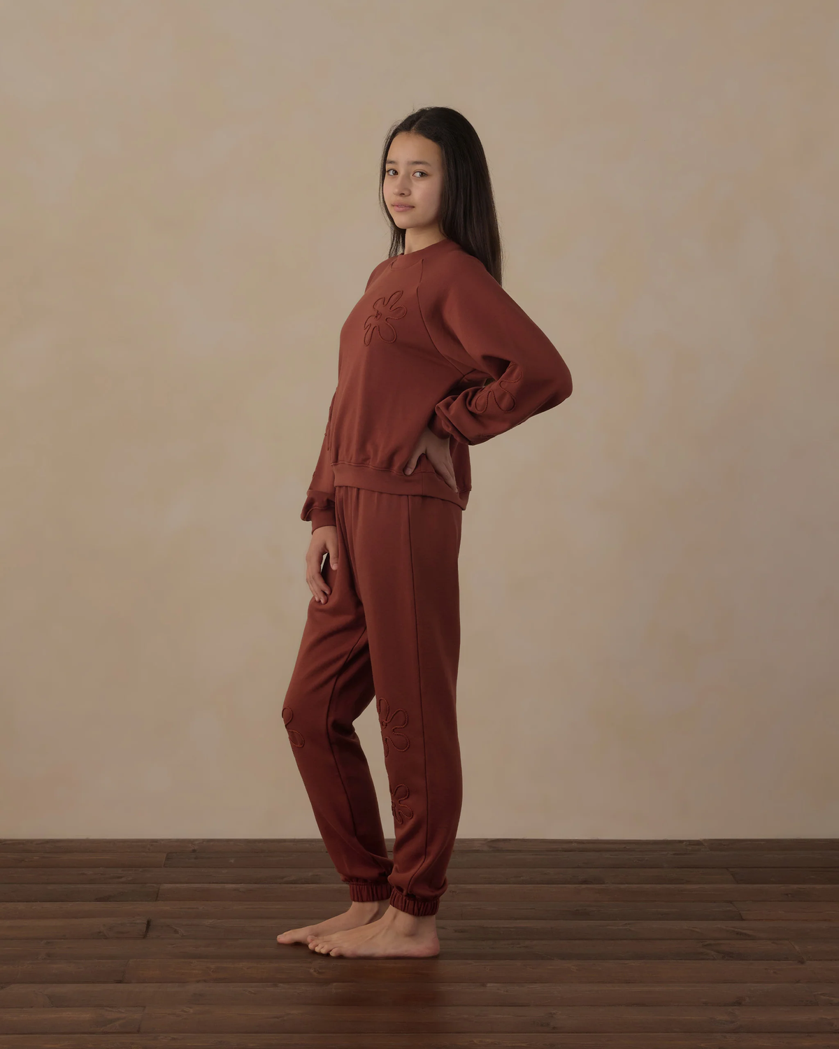 Teen Oversized Ragland Sweatshirt || Brick