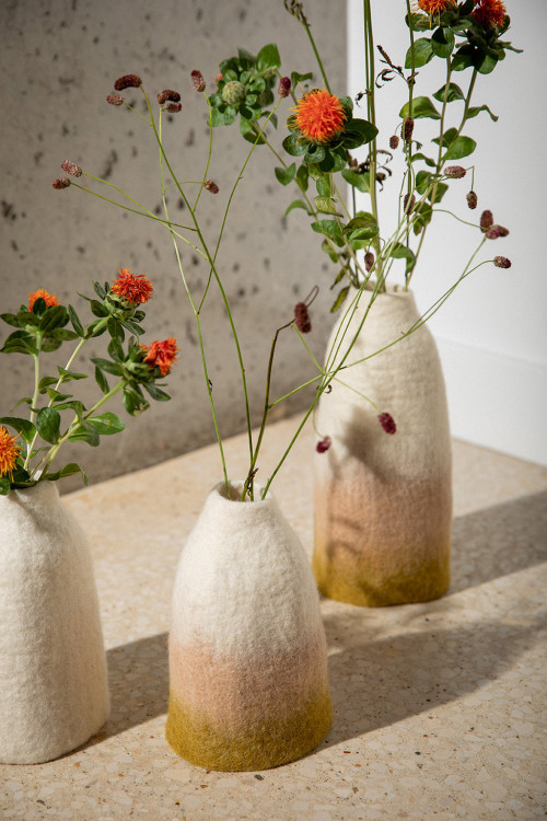 Shade Bell Vase Cover || Nude/Pistachio