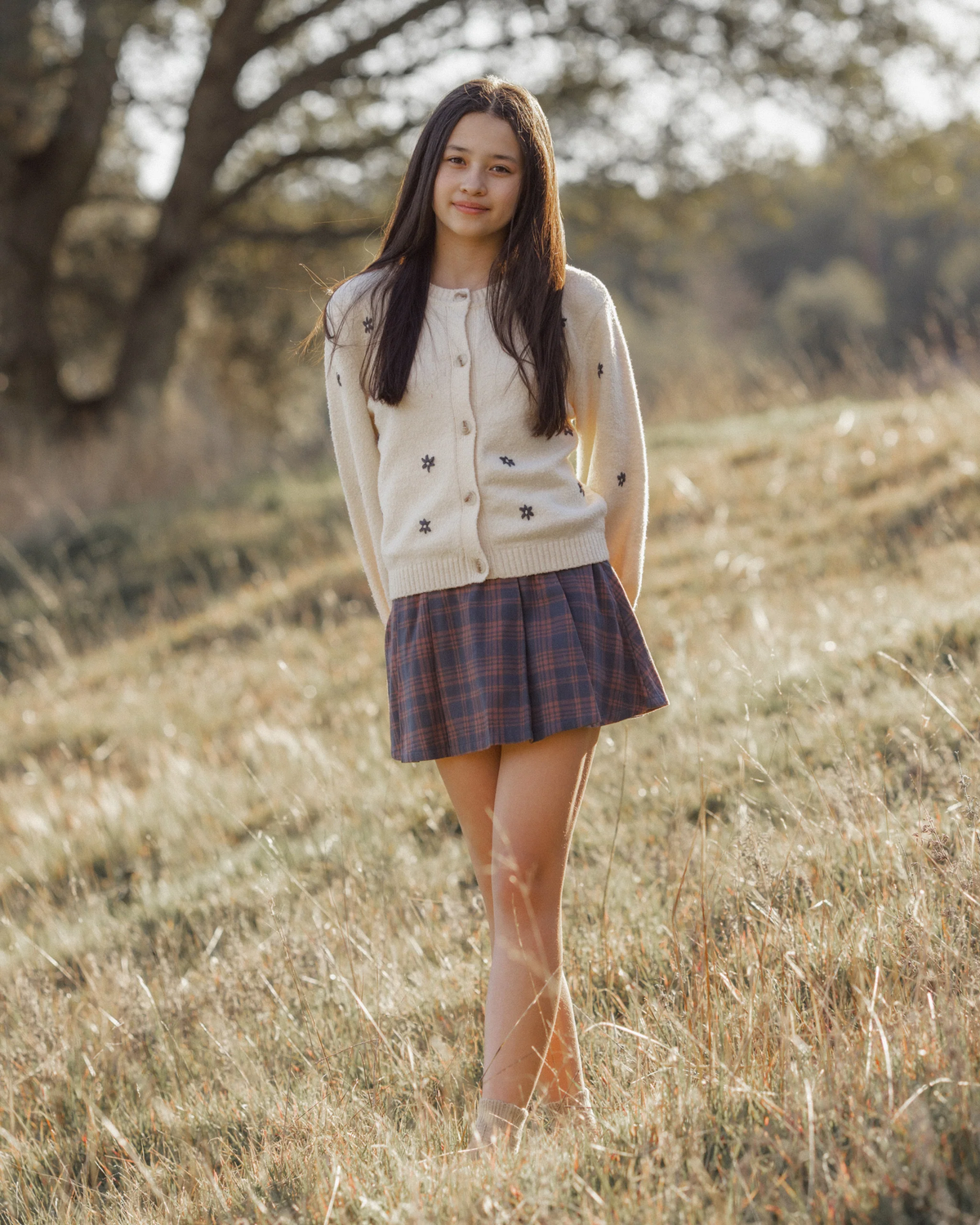 Teen Pleated Skirt || Midnight Plaid