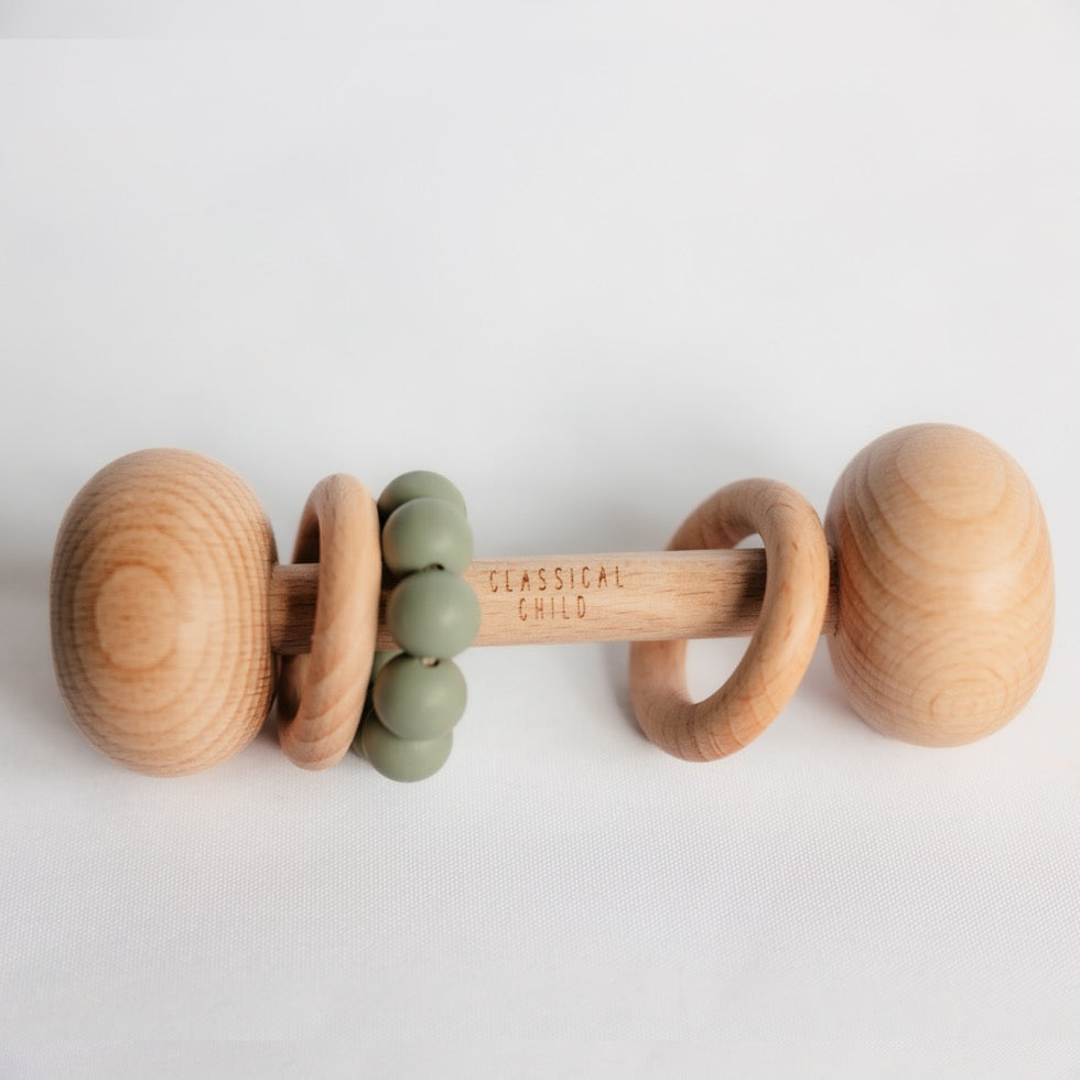 Beech &amp; Silicone Rattle