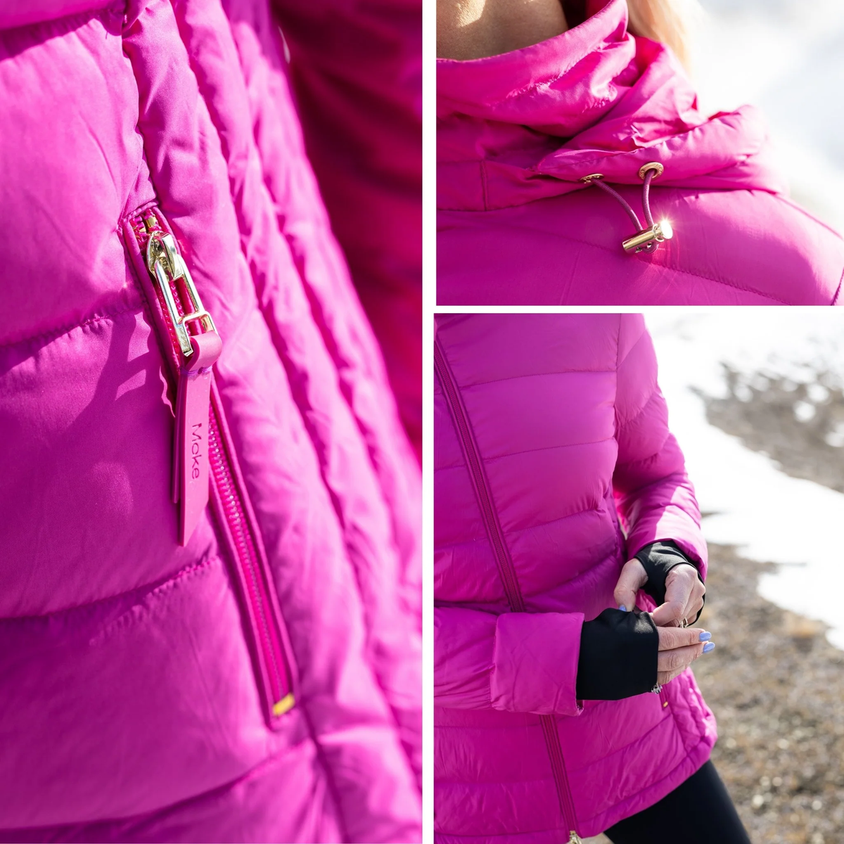 Lucy - Women's 90/10 Packable Down Jacket || Rose Violet