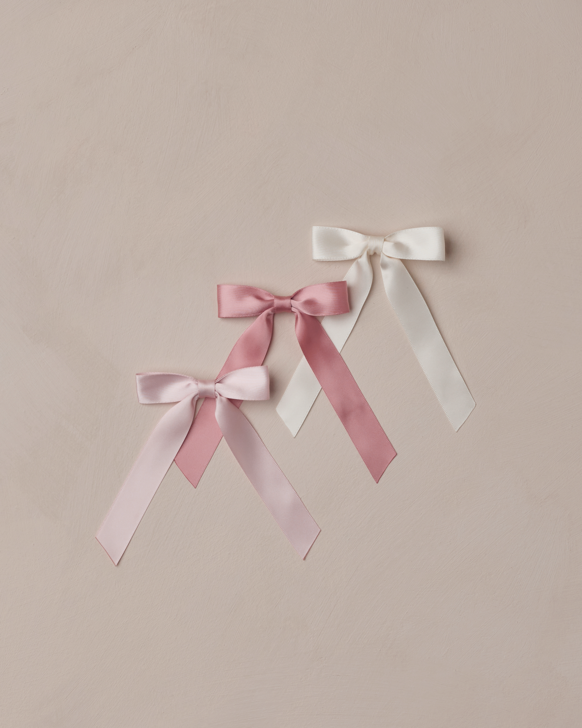 Satin Ribbon Bows || Ivory/Raspberry/Rose