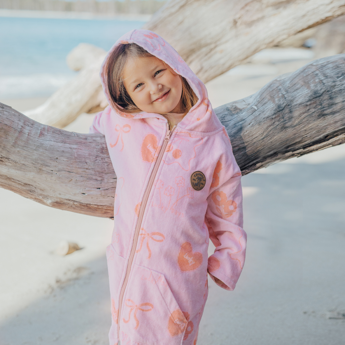 Everywhere Zip Up Towel || Pink