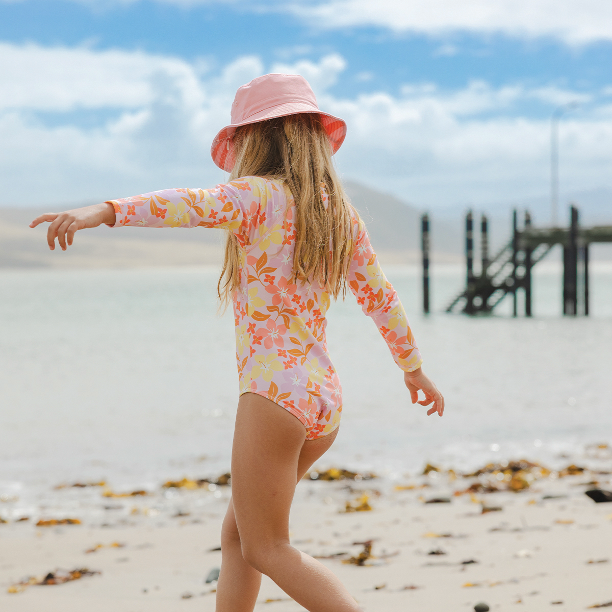 Long Sleeve Swimsuit || Hibiscus Daza