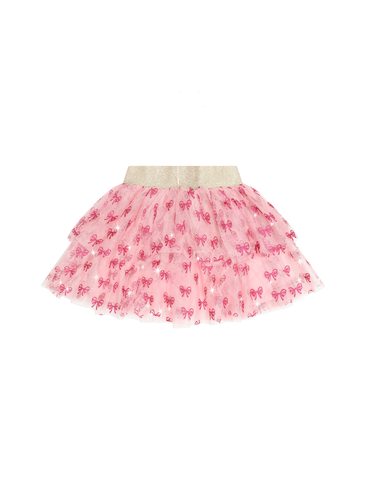 Glitter Bow Tiered Skirt || Vintage Pink
