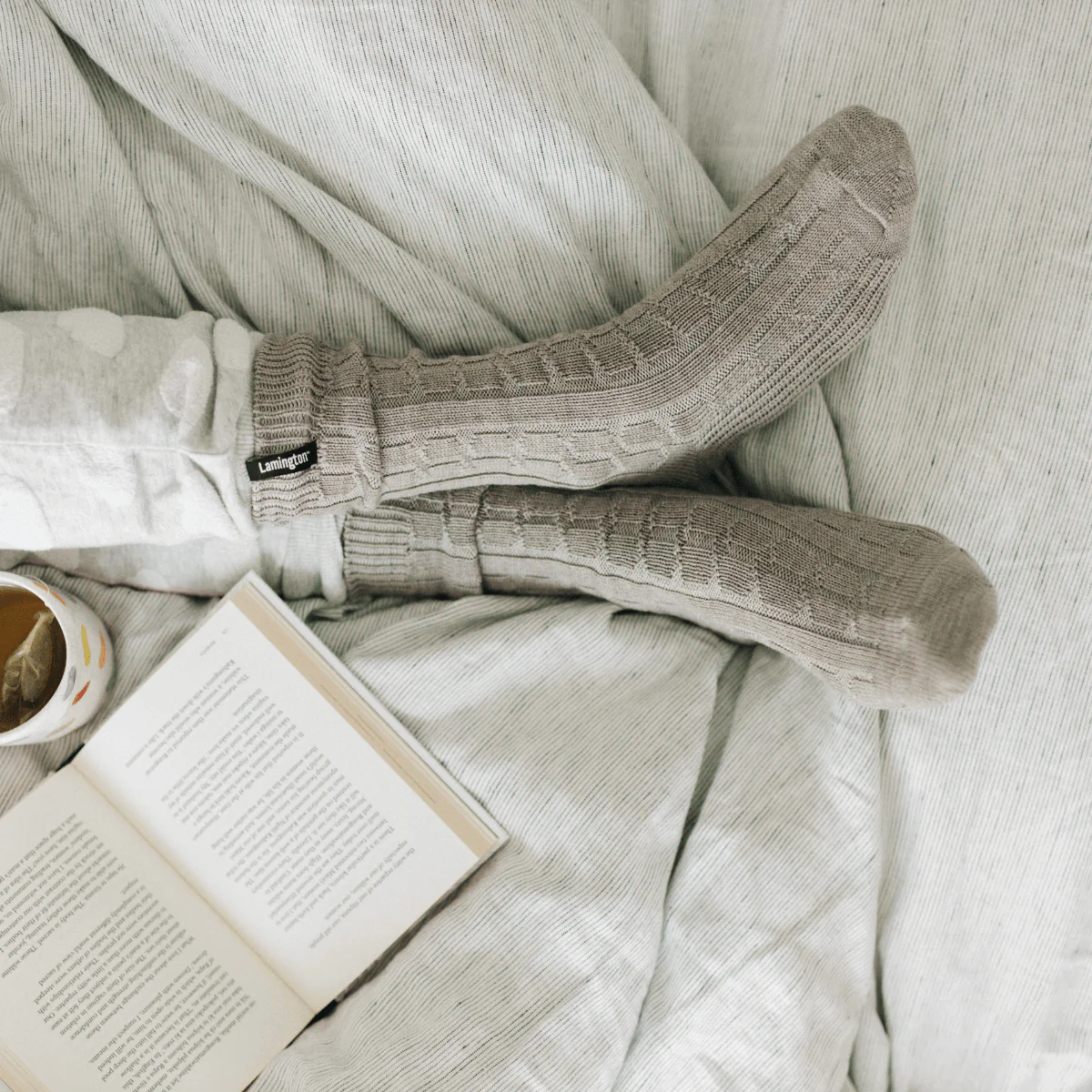 Merino Wool Chunky Cable Knit Sunday Socks || Bluff