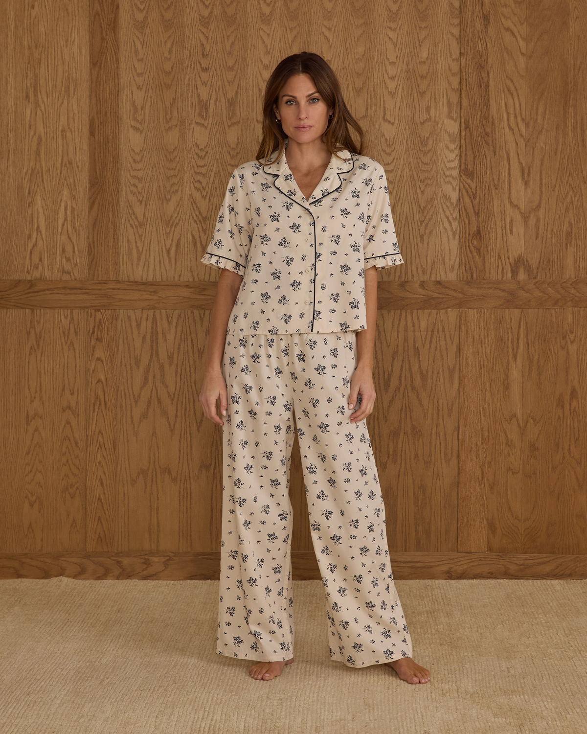Woven Pyjama Set Womens || Blue Floral