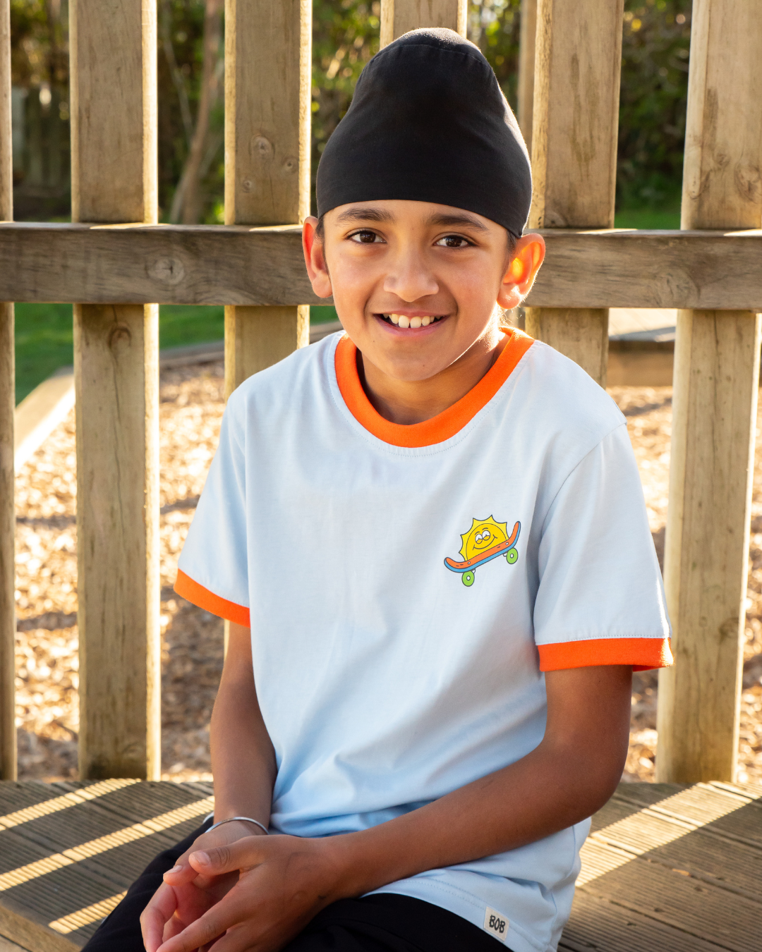 Blue Sun Skate Ringer Tee