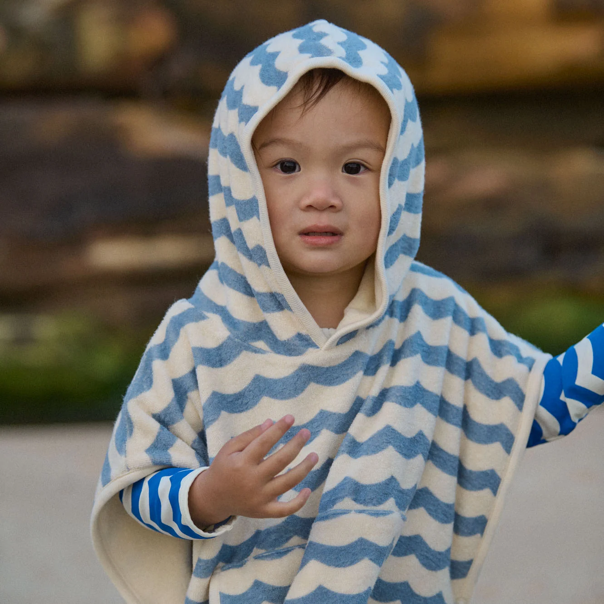 Poncho Towel || Waves Print