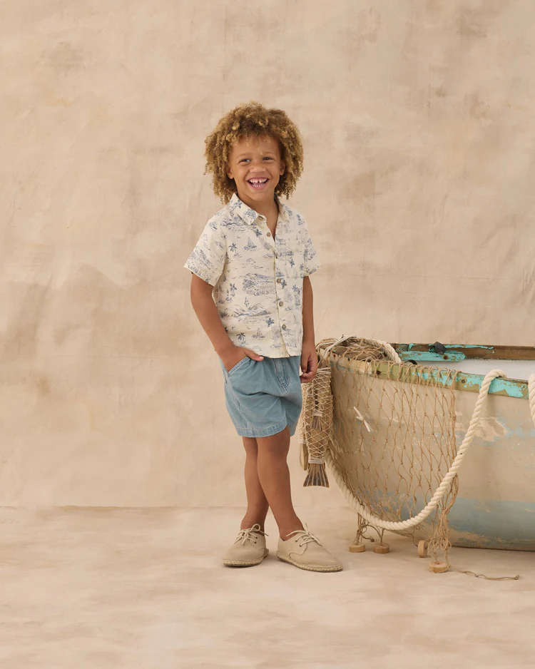 Collared Short Sleeve Shirt || Anchors