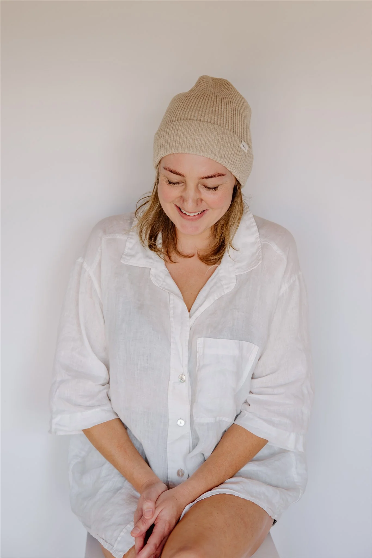 Kids Merino Rib Beanie || Oat