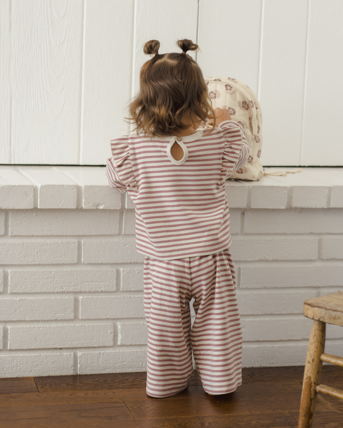 Ruffle Cosy Set || Mulberry Stripe