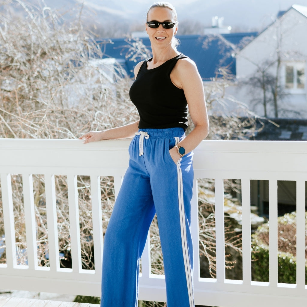 Indiana - Women's Wide Leg Pants || Dazzling Blue