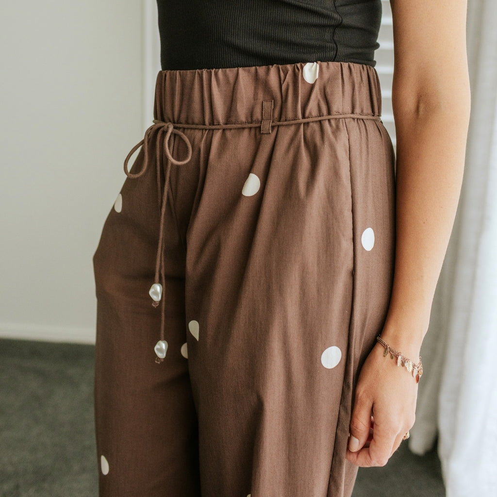 Juno - Womens Relaxed Pant || Chocolate Spot