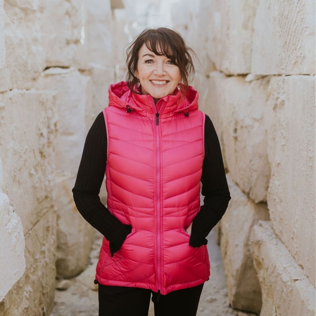 Mary-Claire - Women&#39;s Packable Down Vest - Hot Pink