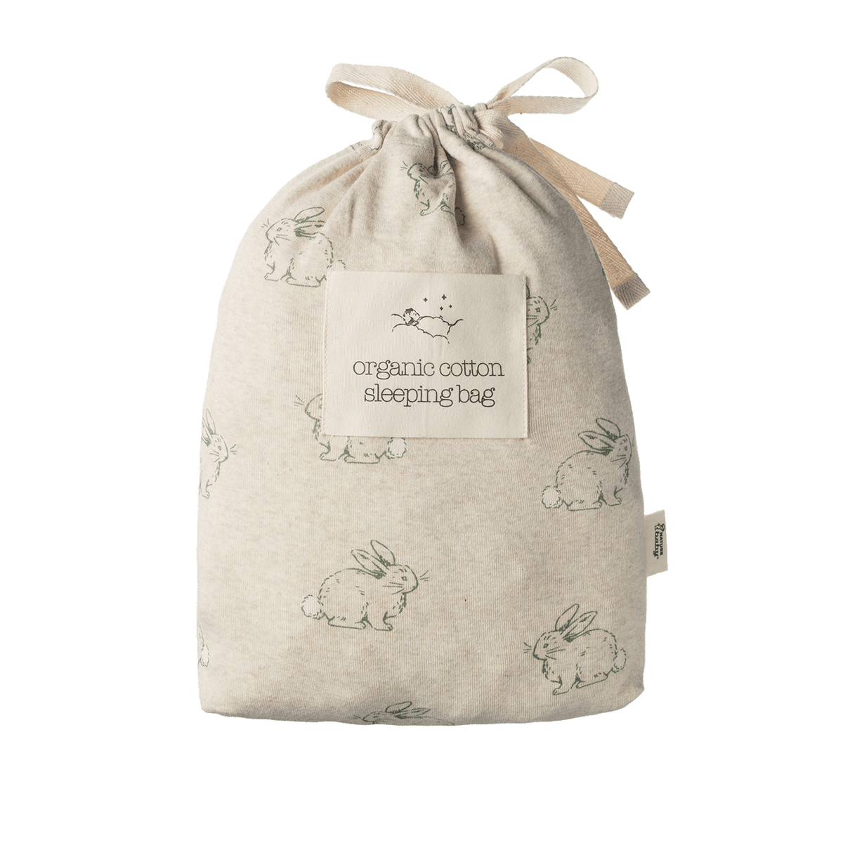 Organic Cotton &amp; Merino Sleeping Bag || Cottage Bunny Oatmeal