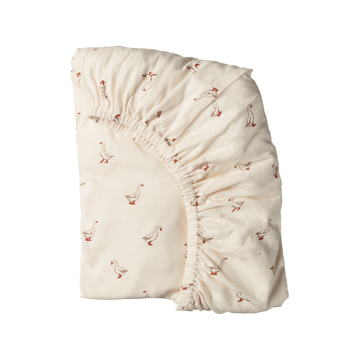 Jersey Fitted Sheet - Goosey Natural Print