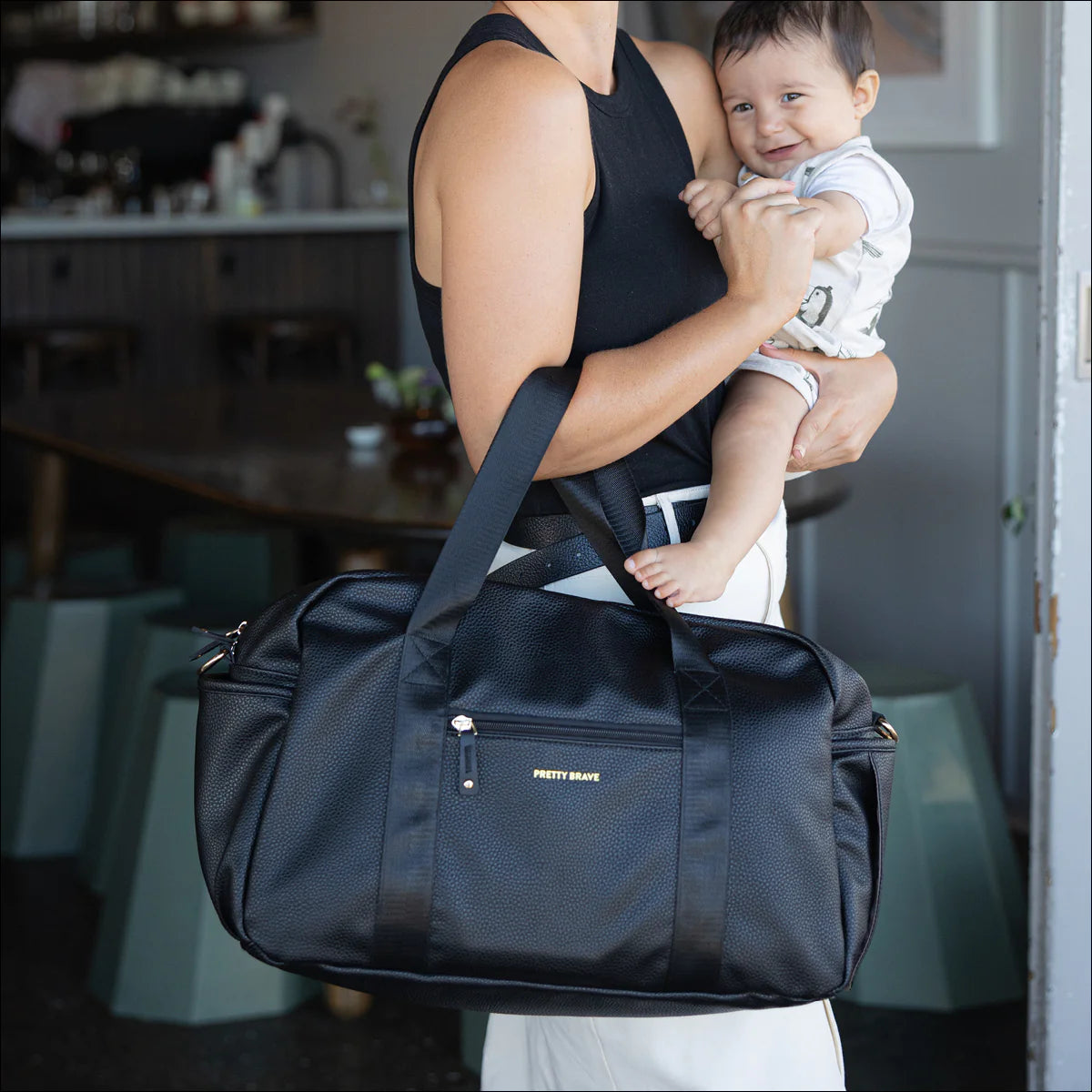 Stella Baby Bag || Black Pebble