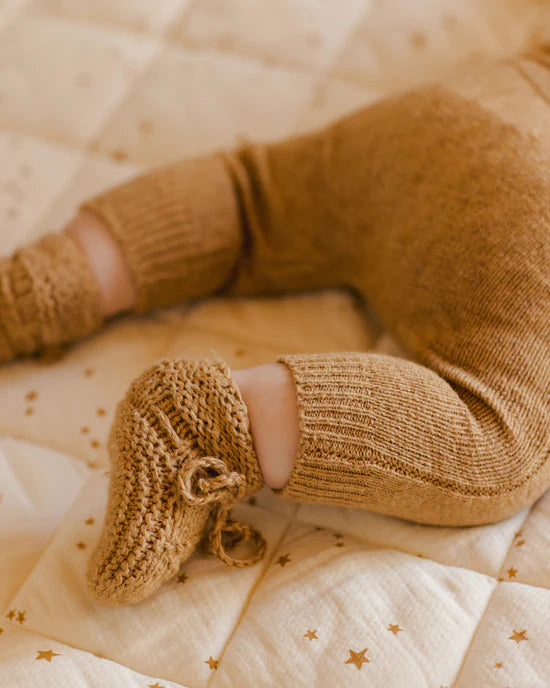 Knit Booties || Speckled Golden