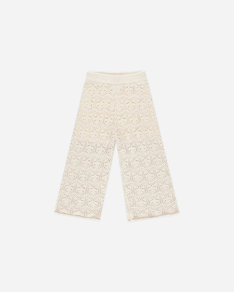 Crochet Knit Pant || Natural