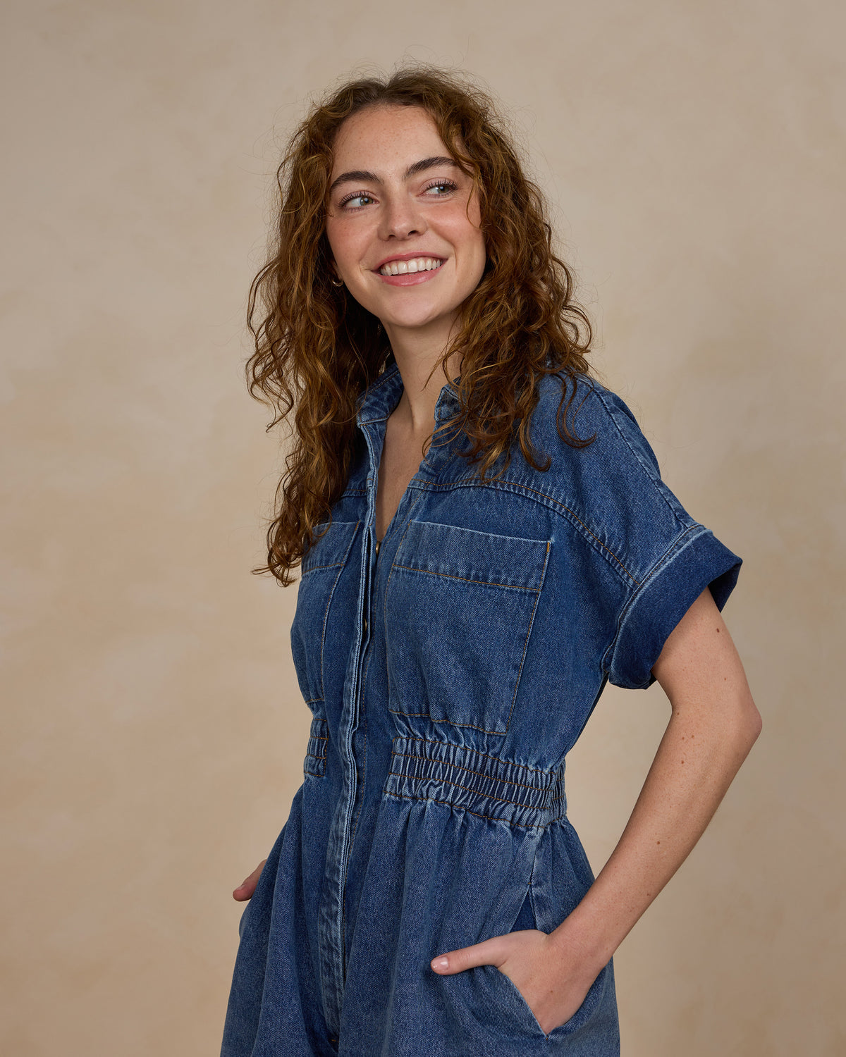 Utility Romper || Indigo