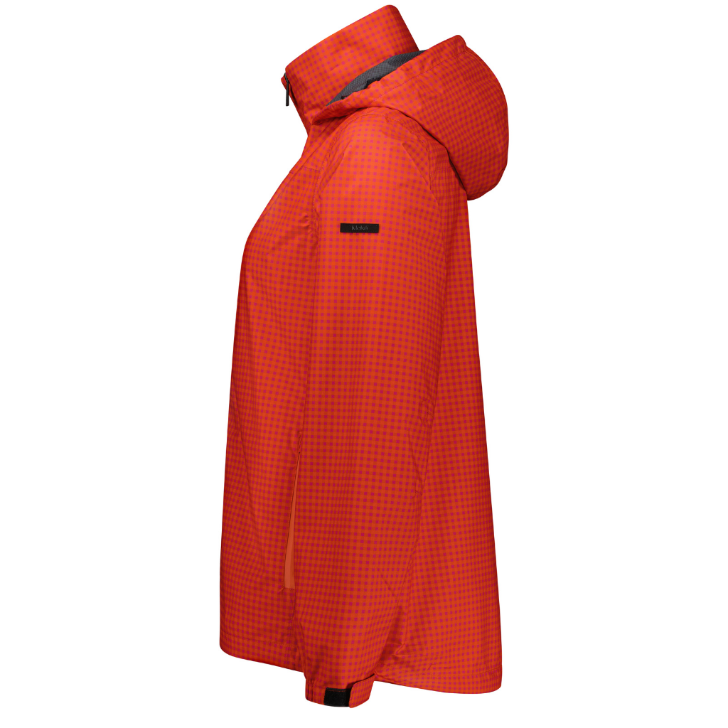 Alex Women&#39;s Seam Sealed Rain Jacket - Blood Orange/Fuchsia Check