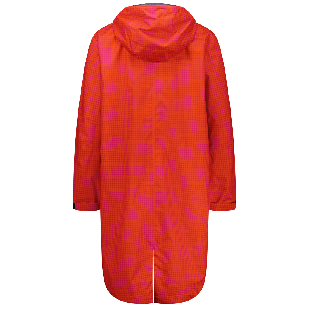 Georgie Women&#39;s Rain Coat - Blood Orange/Fuchsia Check